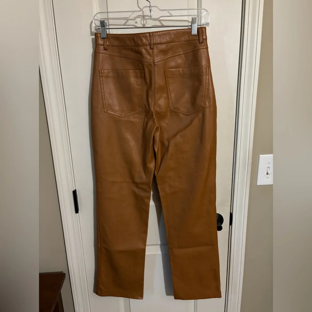 7 For All Mankind Vegan Leather Straight Leg Jeans - Picture 2 of 6